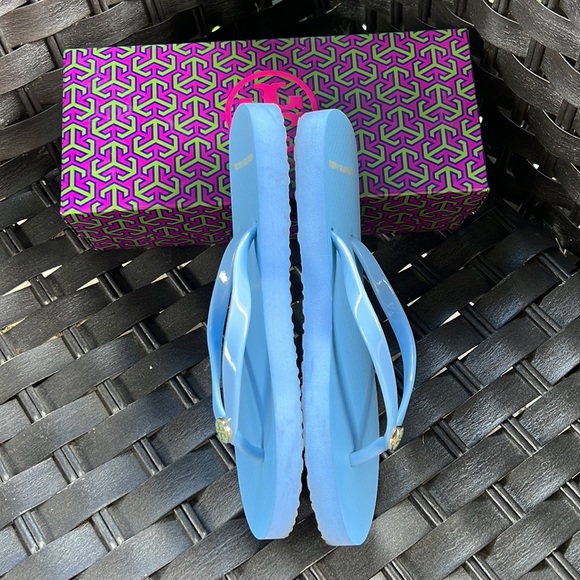 Blue Tory Burch Flip Flops - Picture 3 of 4